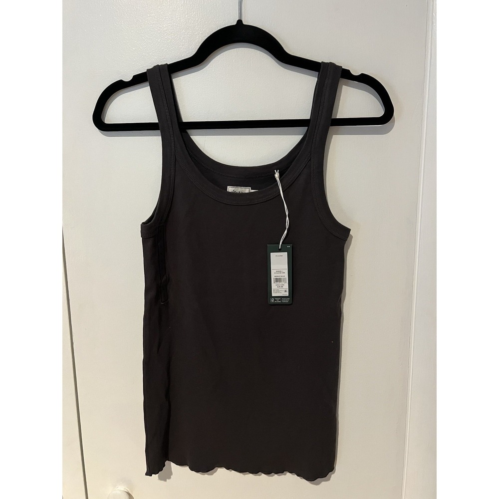 NWT Alpine Design Women's Ribbed Tank Top Midnight Black Gray Size Large